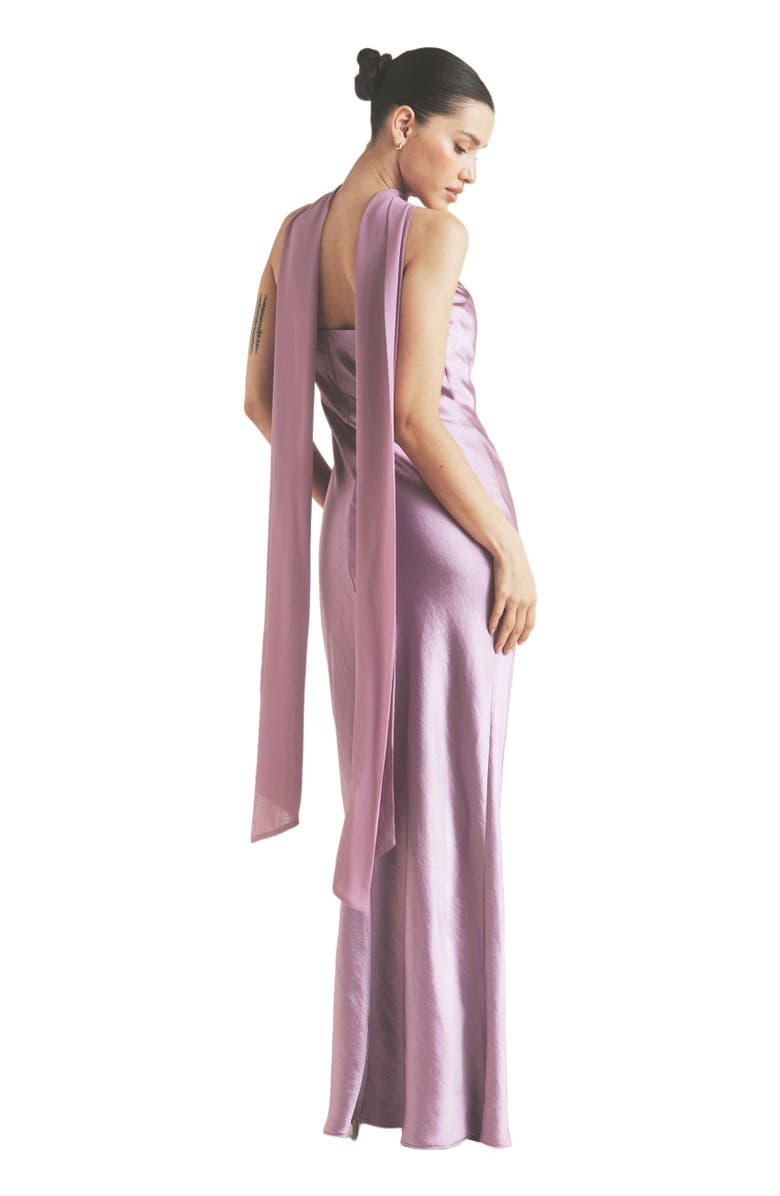 Six Stories Bandeau Satin Bridesmaid Dress, Alternate, color, Orchid