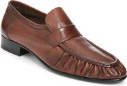 The Row Leather Grained Soft Loafer