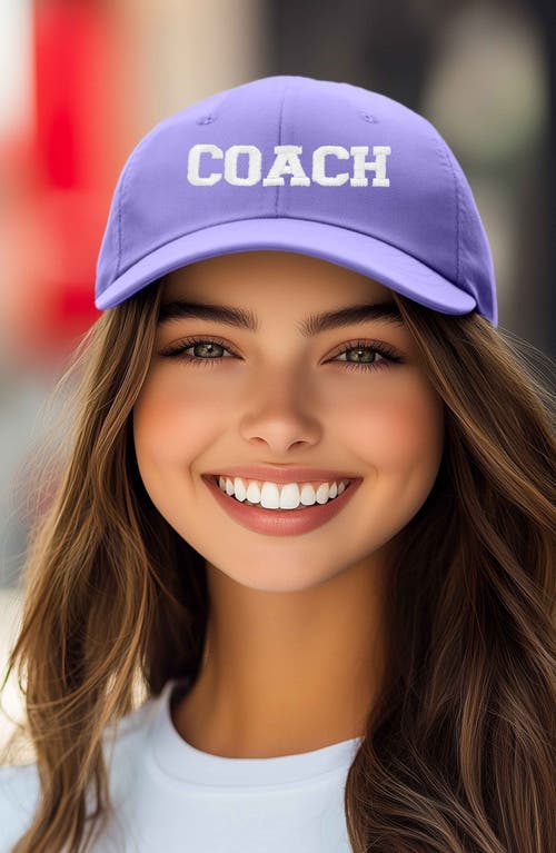 Dalix Coach Embroidered Sports Dad Cap In Lavender