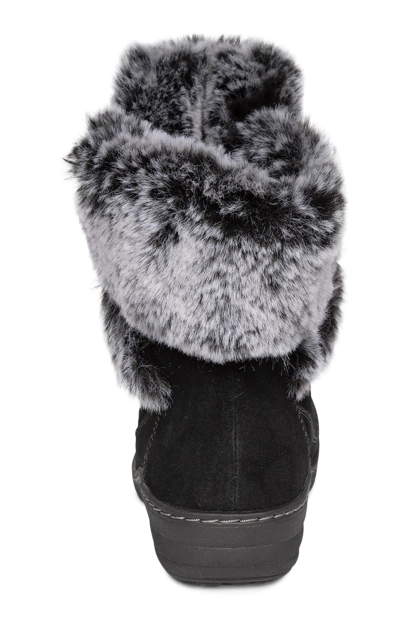 Aetrex Fiona Faux Fur Trim Waterproof Bootie, Alternate, color, 