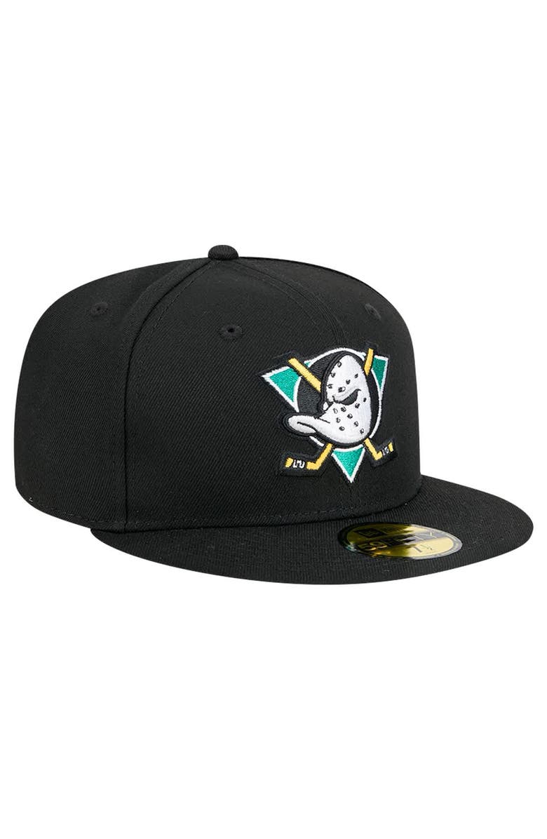 New Era Men's New Era Black Anaheim Ducks Core 59FIFTY Fitted Hat, Alternate, color, Black