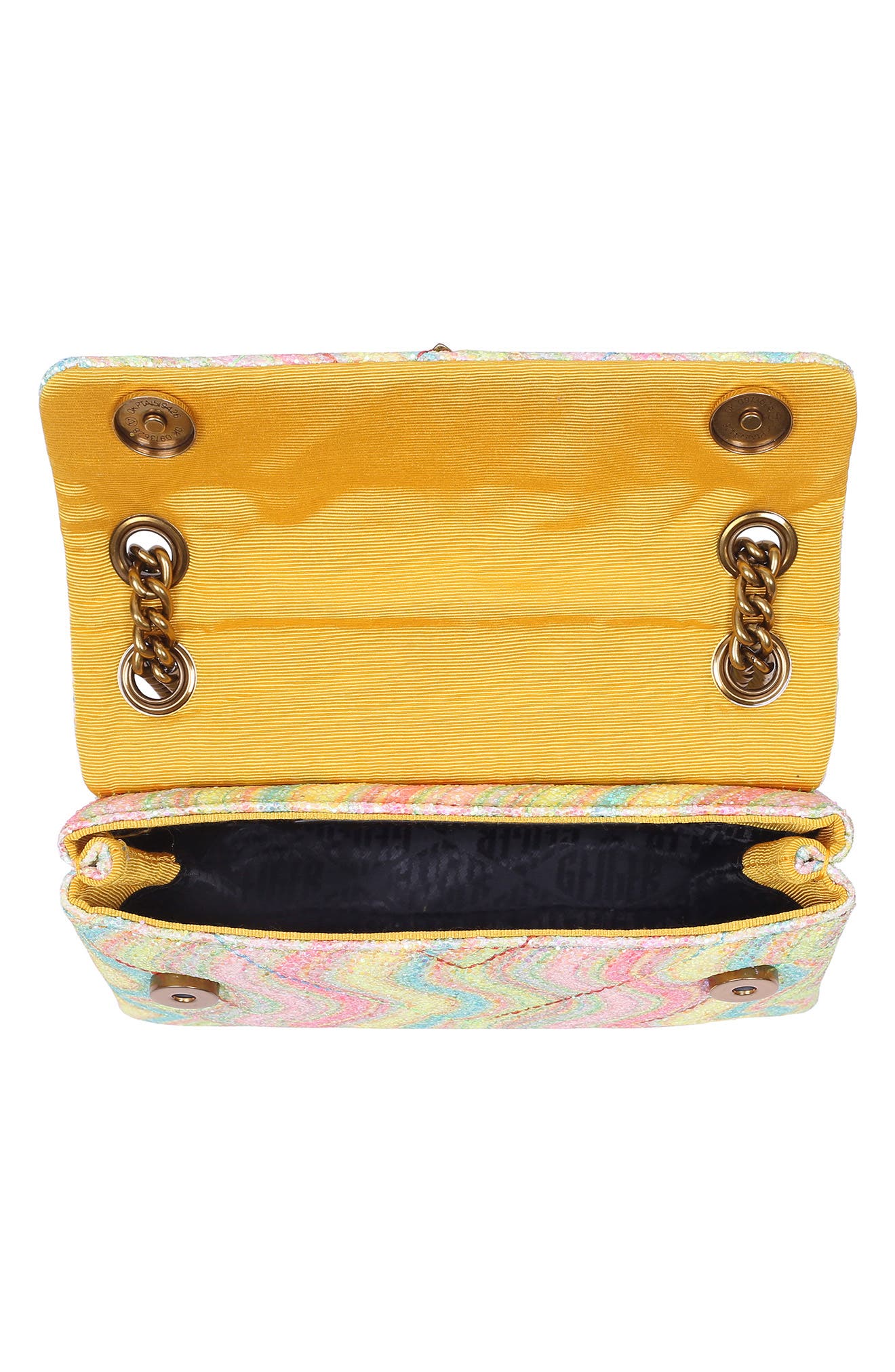 Kurt Geiger London Mini Kensington Glitter Quilted Crossbody Bag, Alternate, color, 