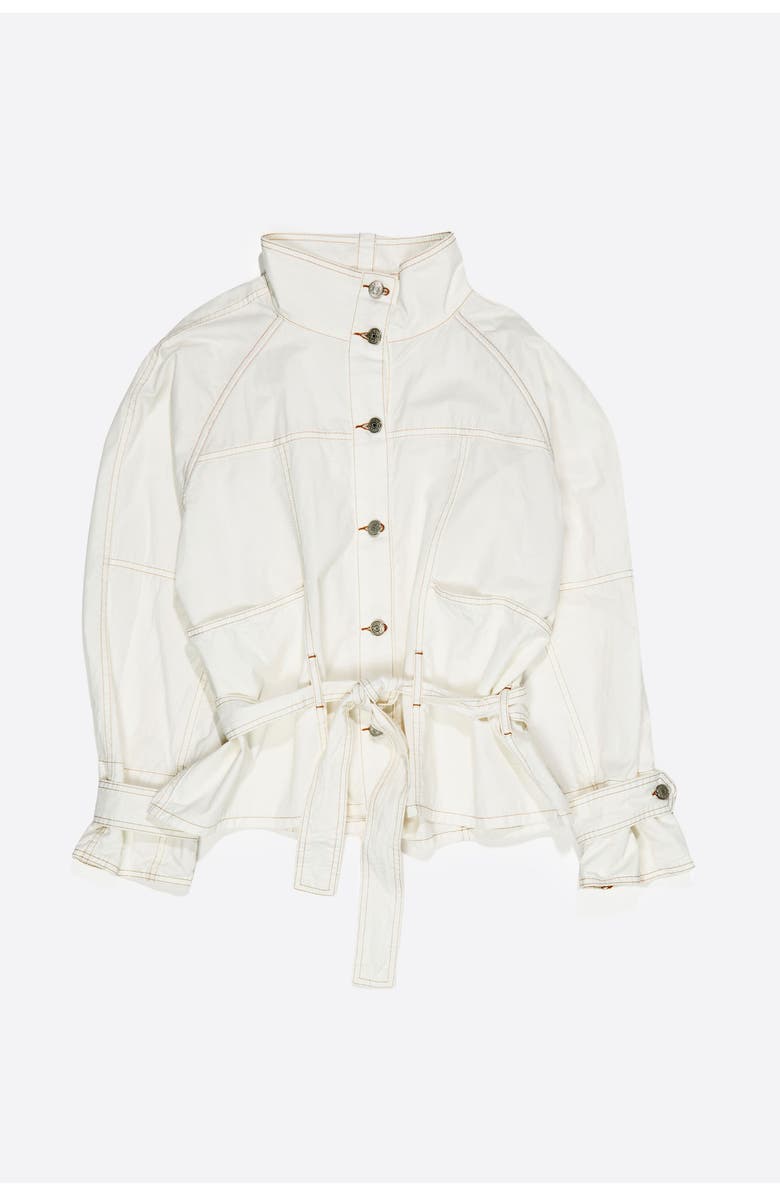 Bimba y Lola Cotton Oversize Jacket, Alternate, color, Off White