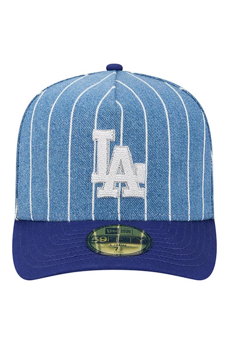 Men's New Era  Blue/Royal Los Angeles Dodgers Parallel A-Frame 59FIFTY Fitted Hat, Alternate, color, Blue