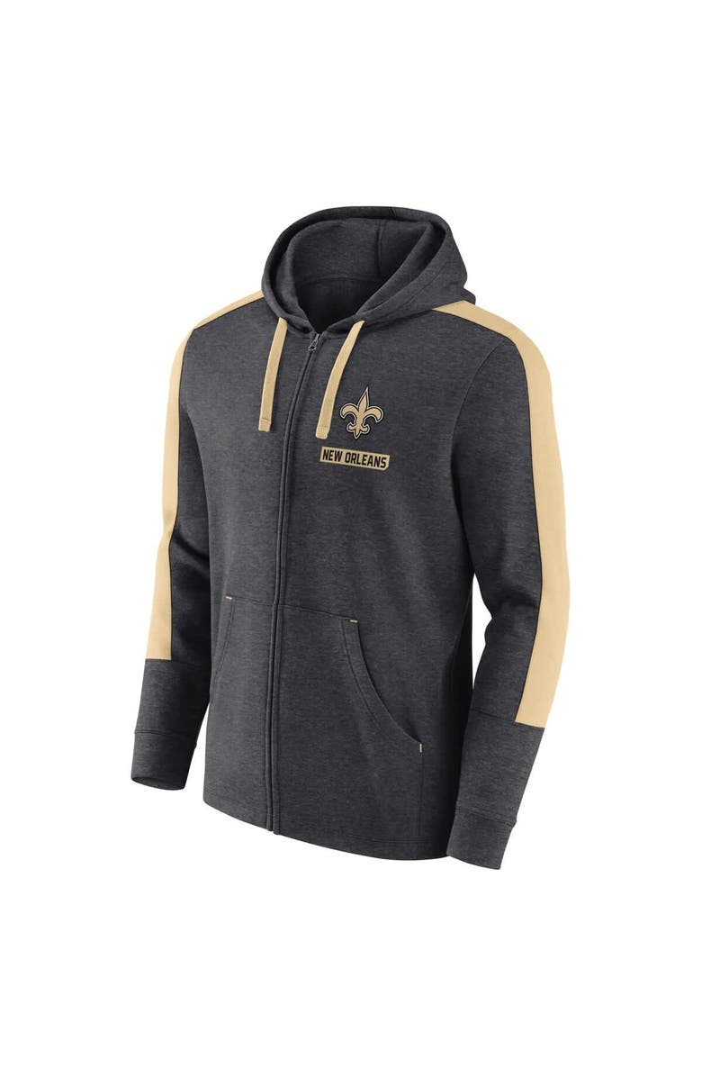 FANATICS Men's Fanatics  Heather Charcoal New Orleans Saints Gains Full-Zip Hoodie, Alternate, color, Heather Charcoal