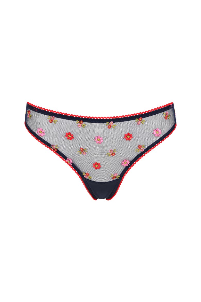 Bisou Lace Tanga, Alternate, color, Navy