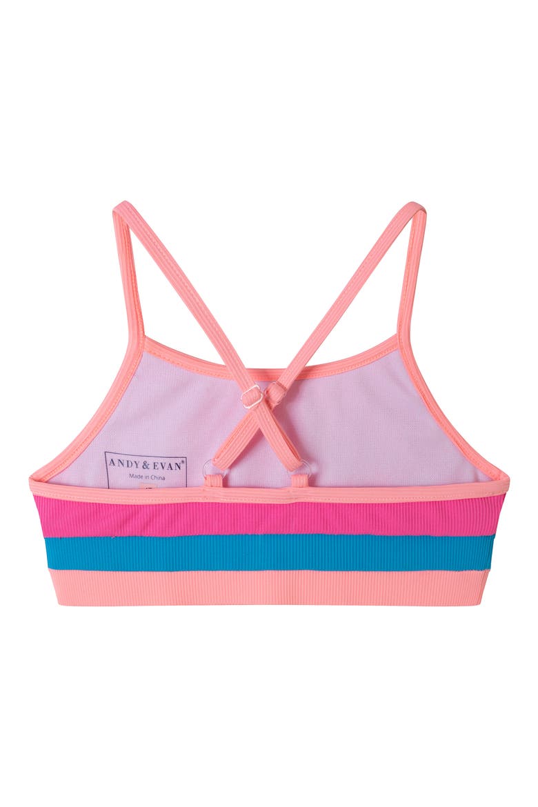 Kids' Colorblock Rib Two-Piece Swimsuit, Alternate, color, PINK