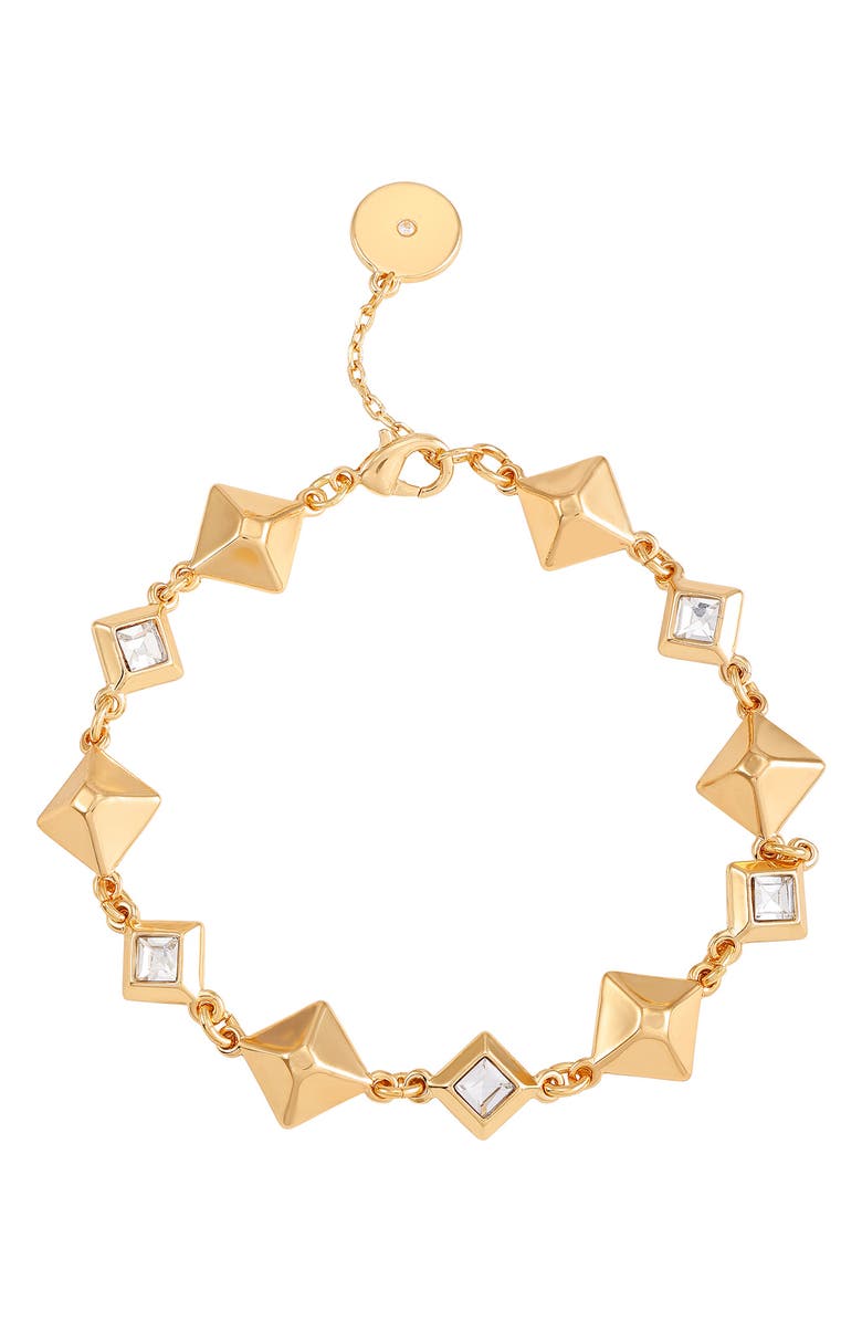 Vince Camuto Crystal Pyramid Line Bracelet, Alternate, color, Goldtone