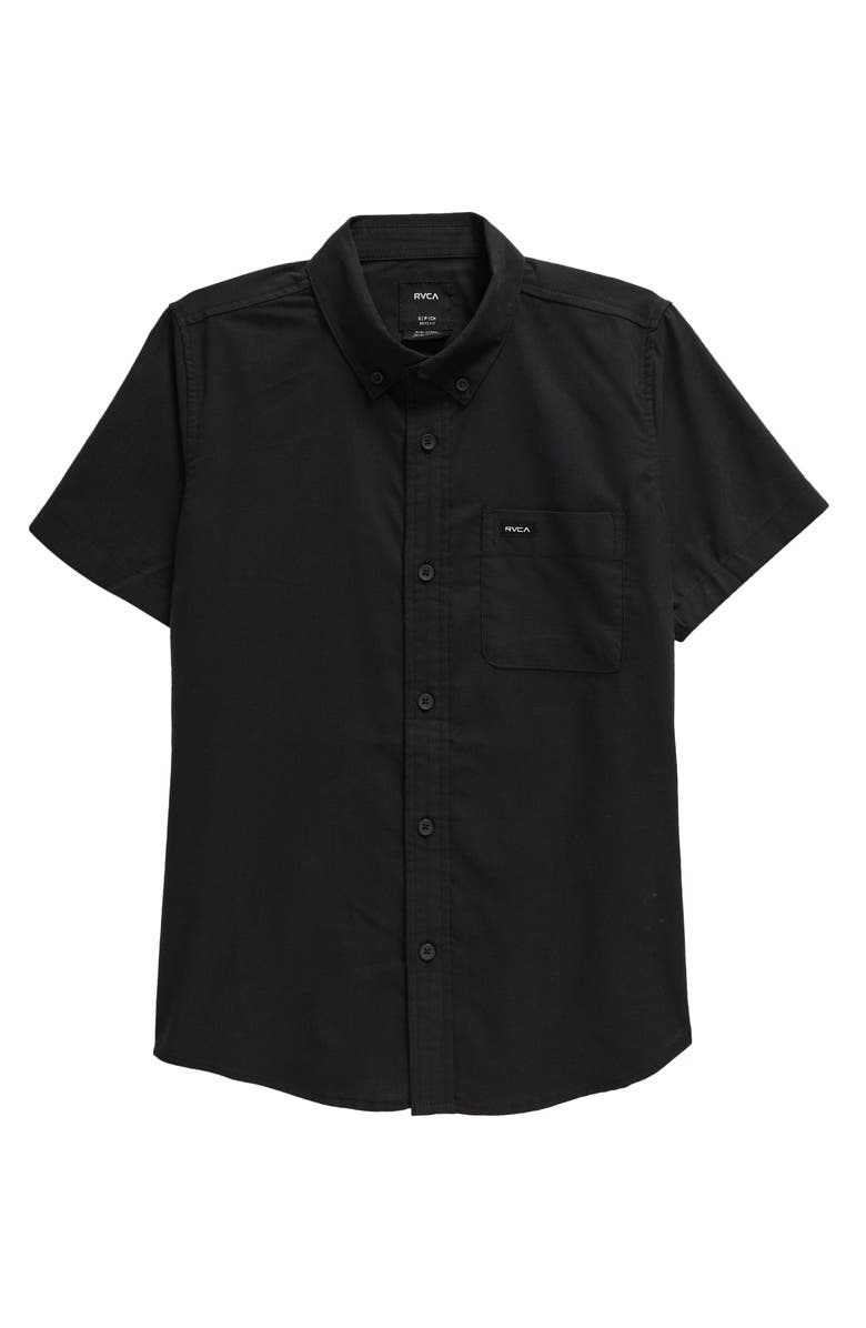 RVCA Kids' That'll Do Cotton Blend Button-Down Shirt, Main, color, 