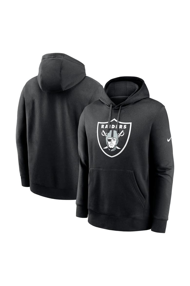 Men's Nike Black Las Vegas Raiders Club Logo Pullover Hoodie, Alternate, color, Black