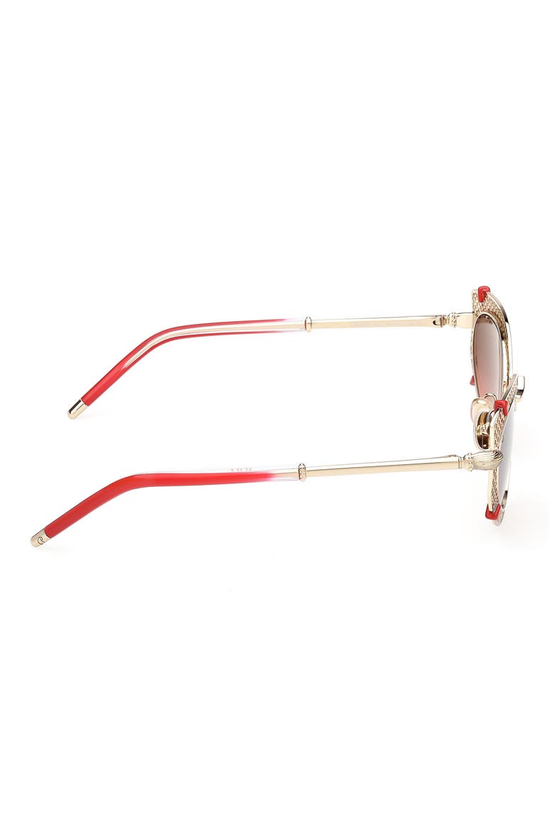 54mm Oval Sunglasses, Alternate, color, PALE GOLD / ZEISS SMOKE MIRROR
