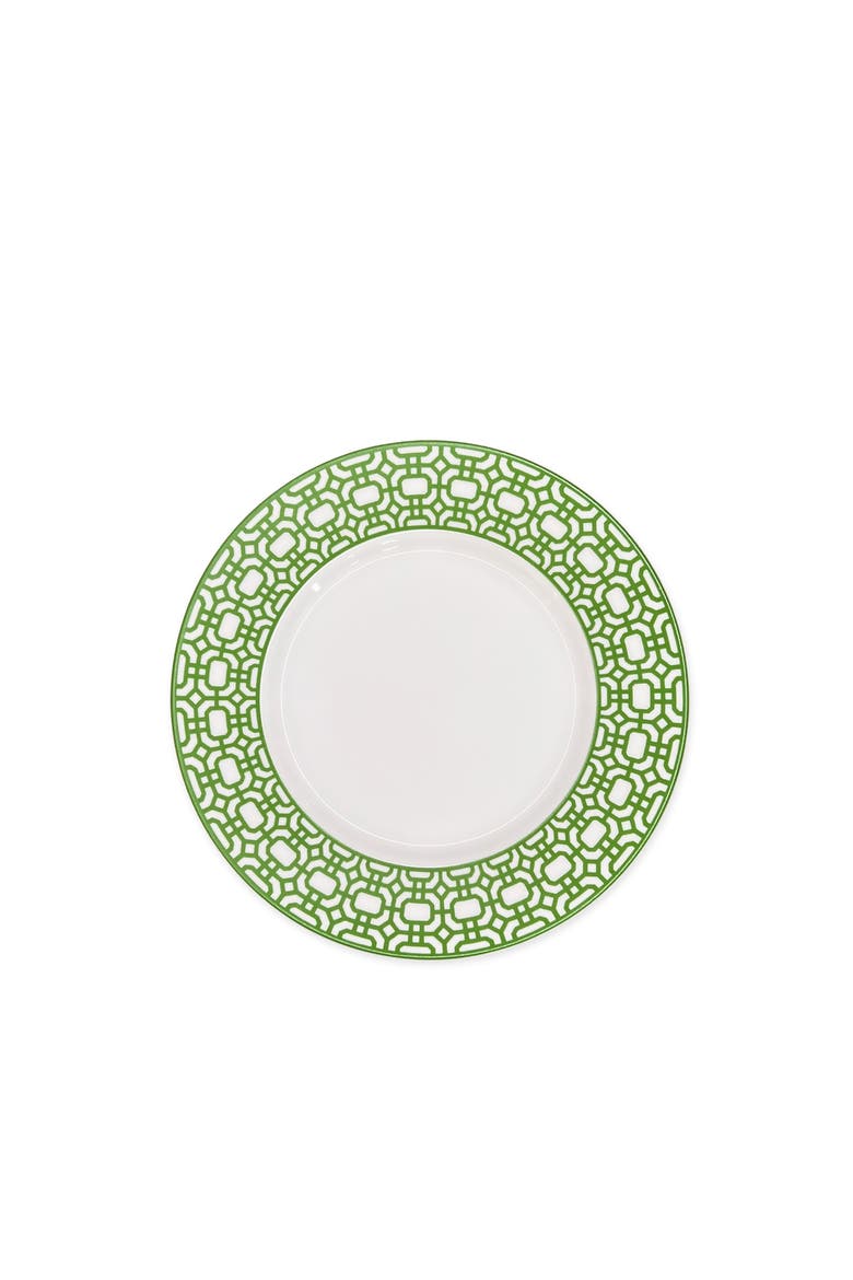 Newport Verde Garden Gate Salad Plate - Porcelain - Set 4, Main, color, GREEN