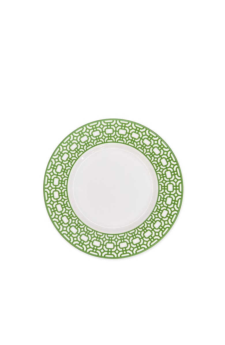 Caskata Newport Verde Garden Gate Salad Plate - Porcelain - Set 4, Main, color, Green