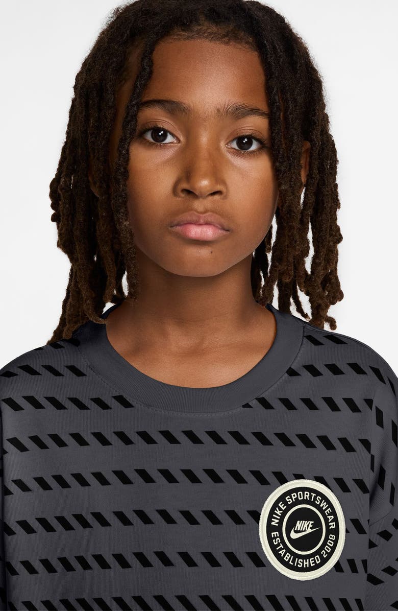 Nike Kids' Sportswear Max90 Broken Stripe Cotton T-Shirt, Alternate, color, Dark Smoke Grey