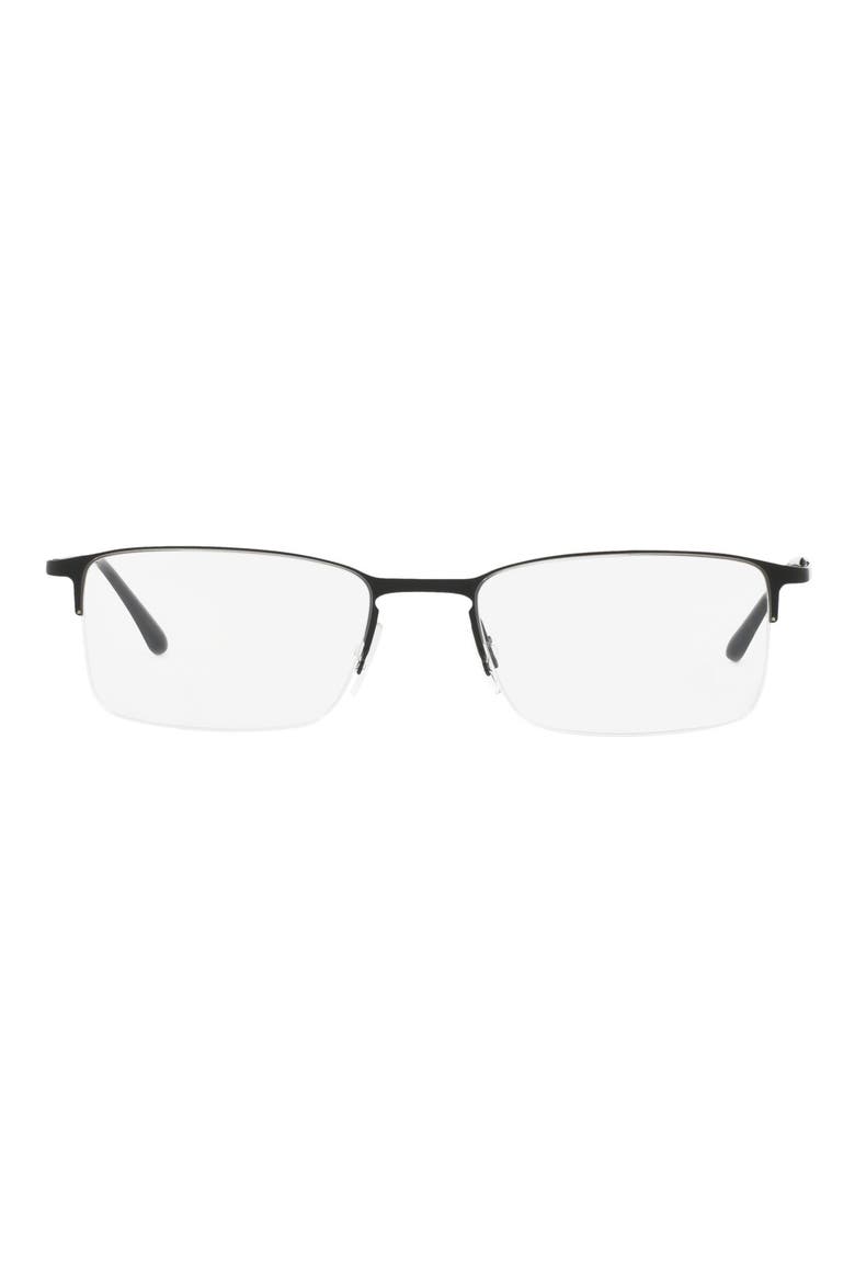 54mm Rectangle optical glasses, Main, color, MATTE BLK