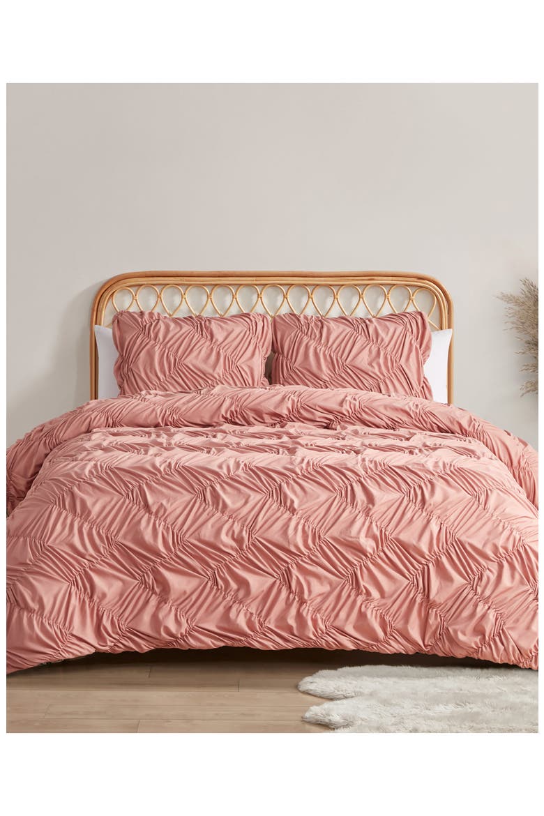 Emmy Textured Comforter & Sham Set, Alternate, color, ANTIQUE ROSE