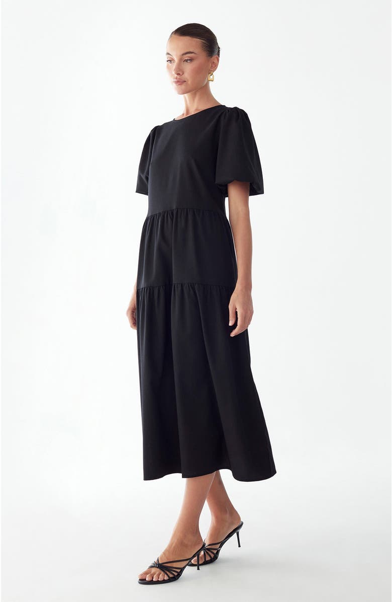 ST MRLO Sitia Midi Dress, Alternate, color, Black