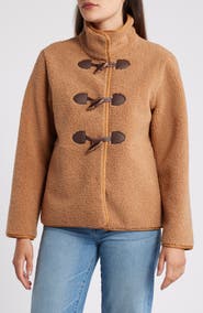 Sam Edelman Toggle Front Faux Shearling Jacket