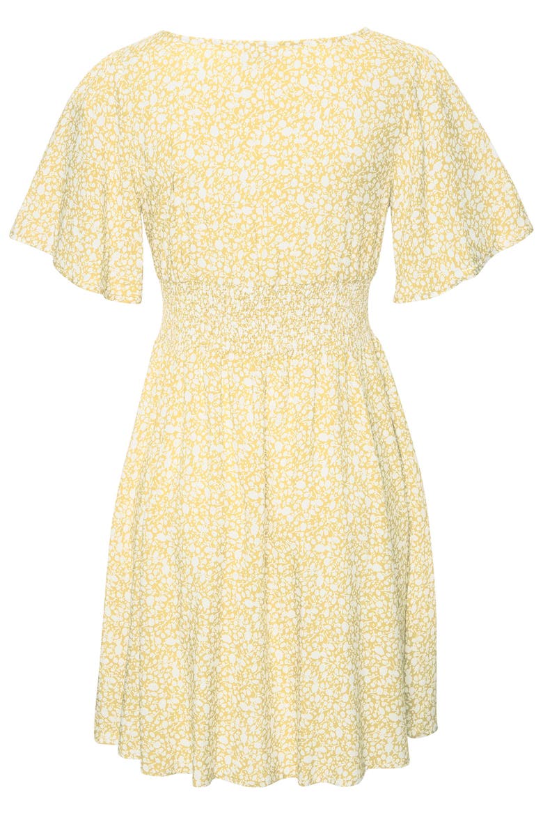 Floral Flutter Sleeve Dress, Alternate, color, Yellow