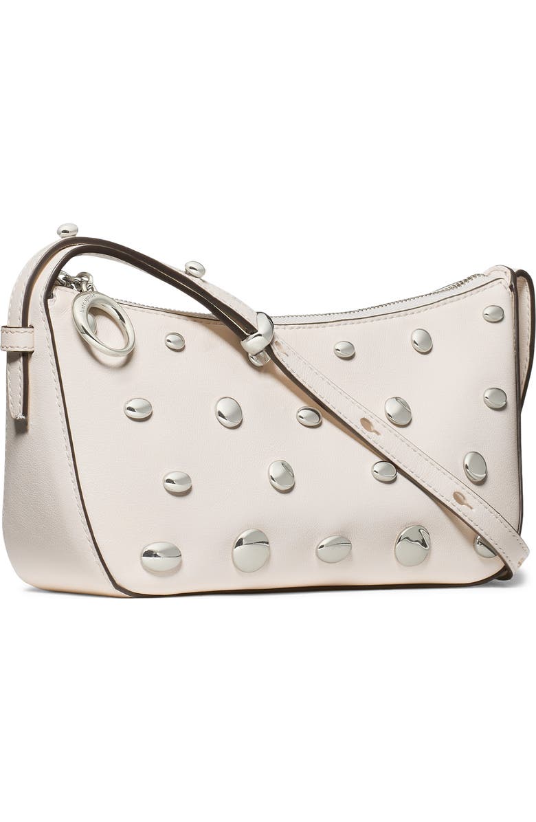 Kate Spade New York halo studded fine grain leather crossbody, Alternate, color, Cream