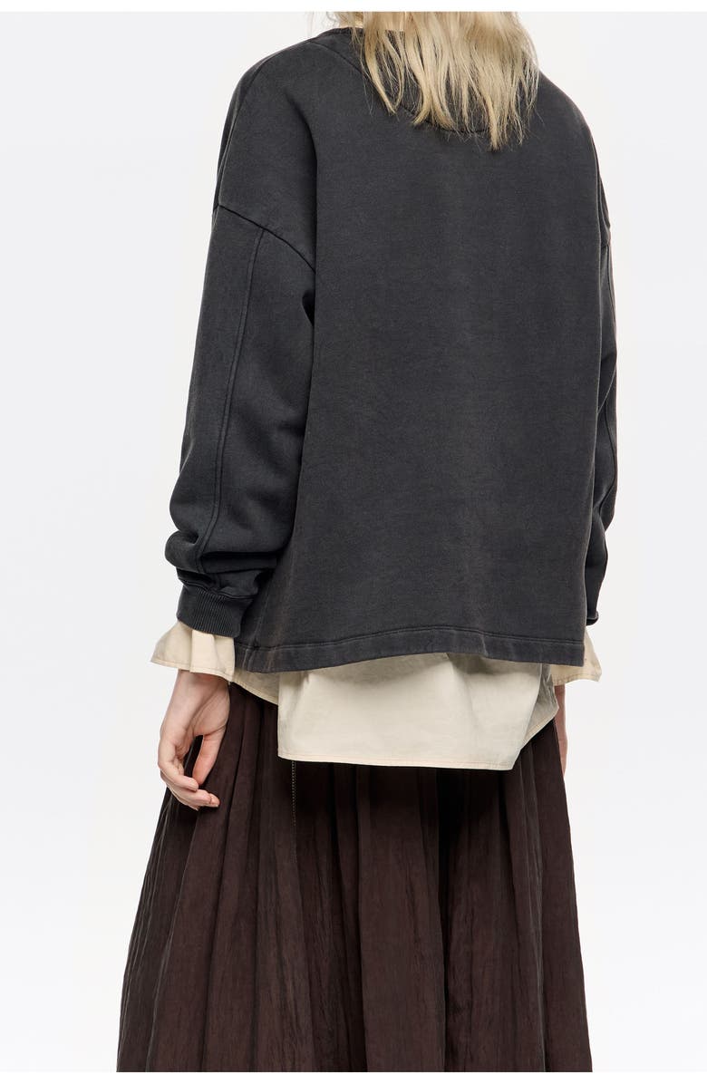 Bimba y Lola Long Wolves Logo Sweatshirt, Alternate, color, Washed Black