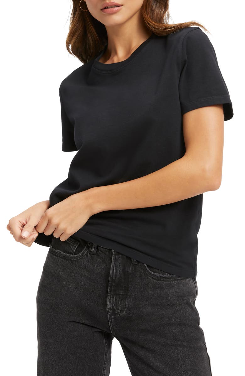 Good American Heritage Crewneck Cotton T-Shirt, Main, color,