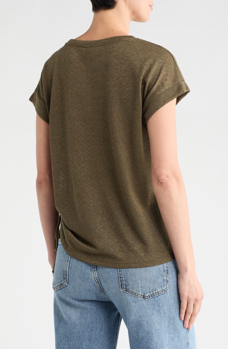 Bobeau Caty Shirred Side T-Shirt, Alternate, color, Grape Leaf