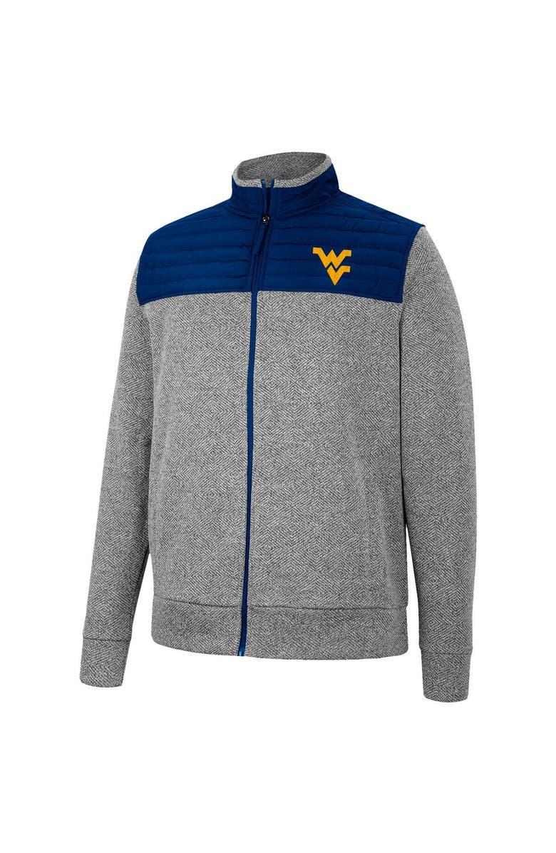 COLOSSEUM Men's Colosseum Charcoal/Navy West Virginia Mountaineers Putter Herringbone Full-Zip Jacket, Alternate, color, Charcoal