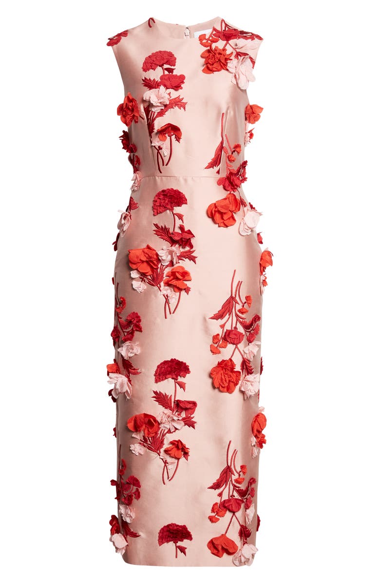 Erdem 3D Floral Appliqué Mikado Gown, Alternate, color, Blush