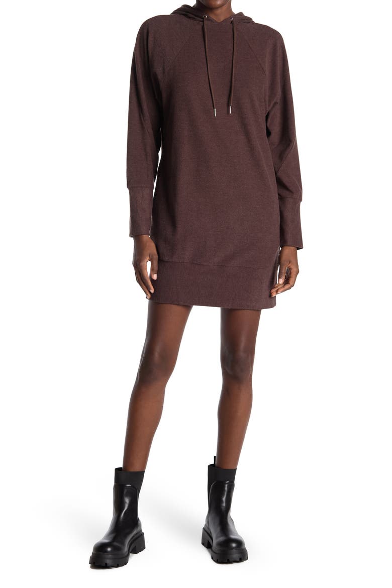 Maisie Hooded Dress, Main, color, ESPRESSO