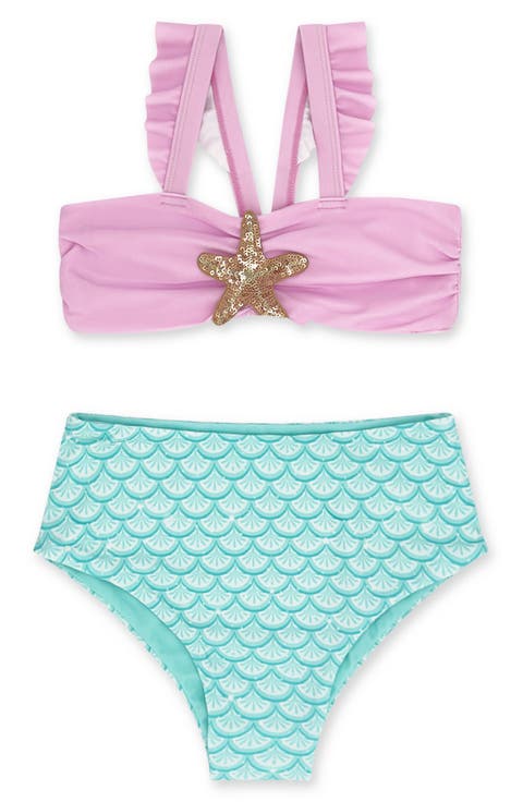 Kids' Sea Star Appliqué UPF 50+ Two-Piece Swimsuit (Little Kid & Big Kid)