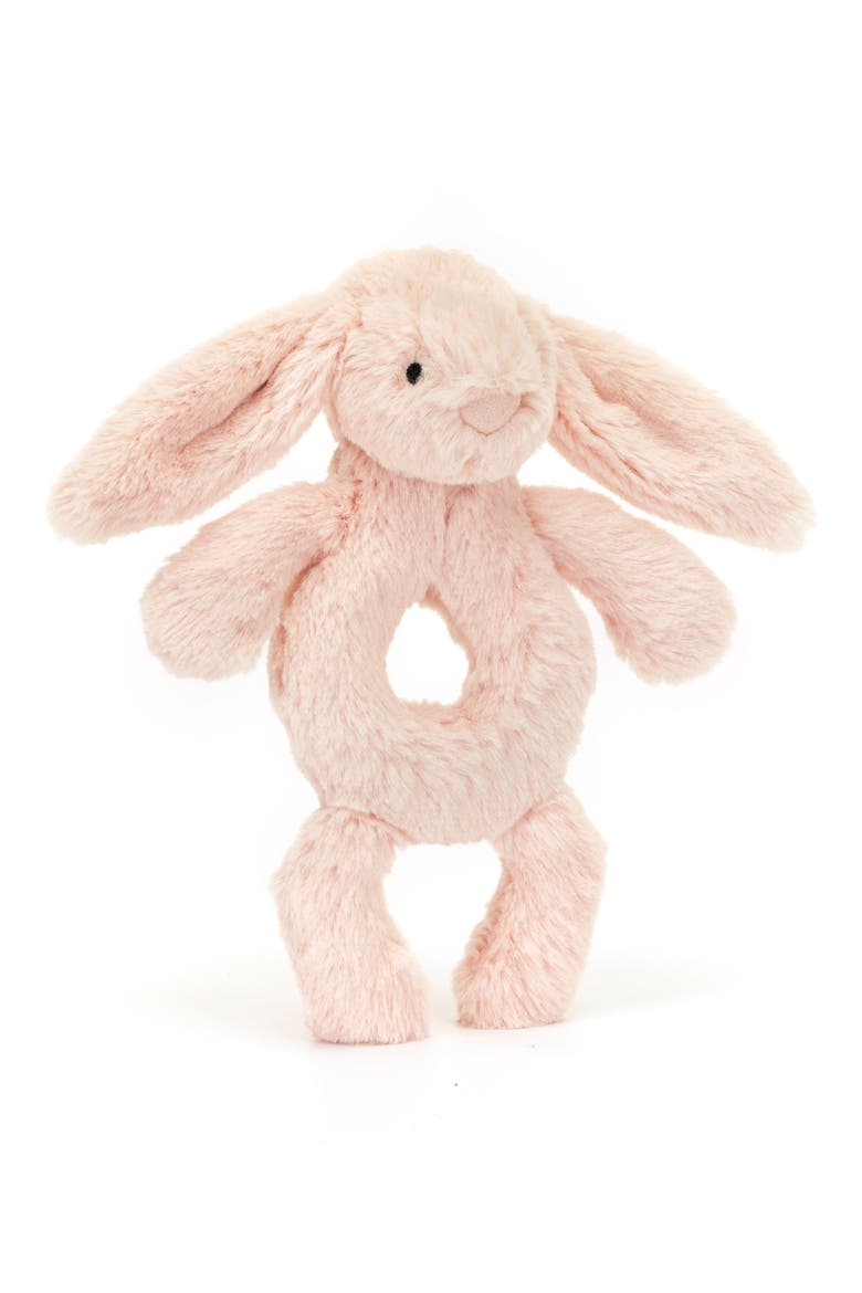 Bashful Bunny 7-Inch Ring Rattle, Main, color, PINK