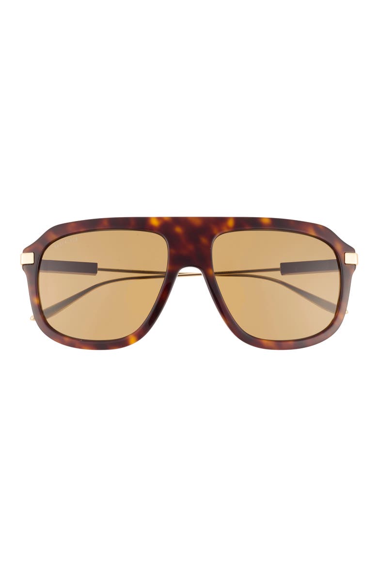 57mm Aviator Sunglasses, Main, color, HAVANA GOLD BROWN