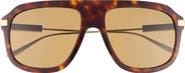 Gucci 57mm Aviator Sunglasses