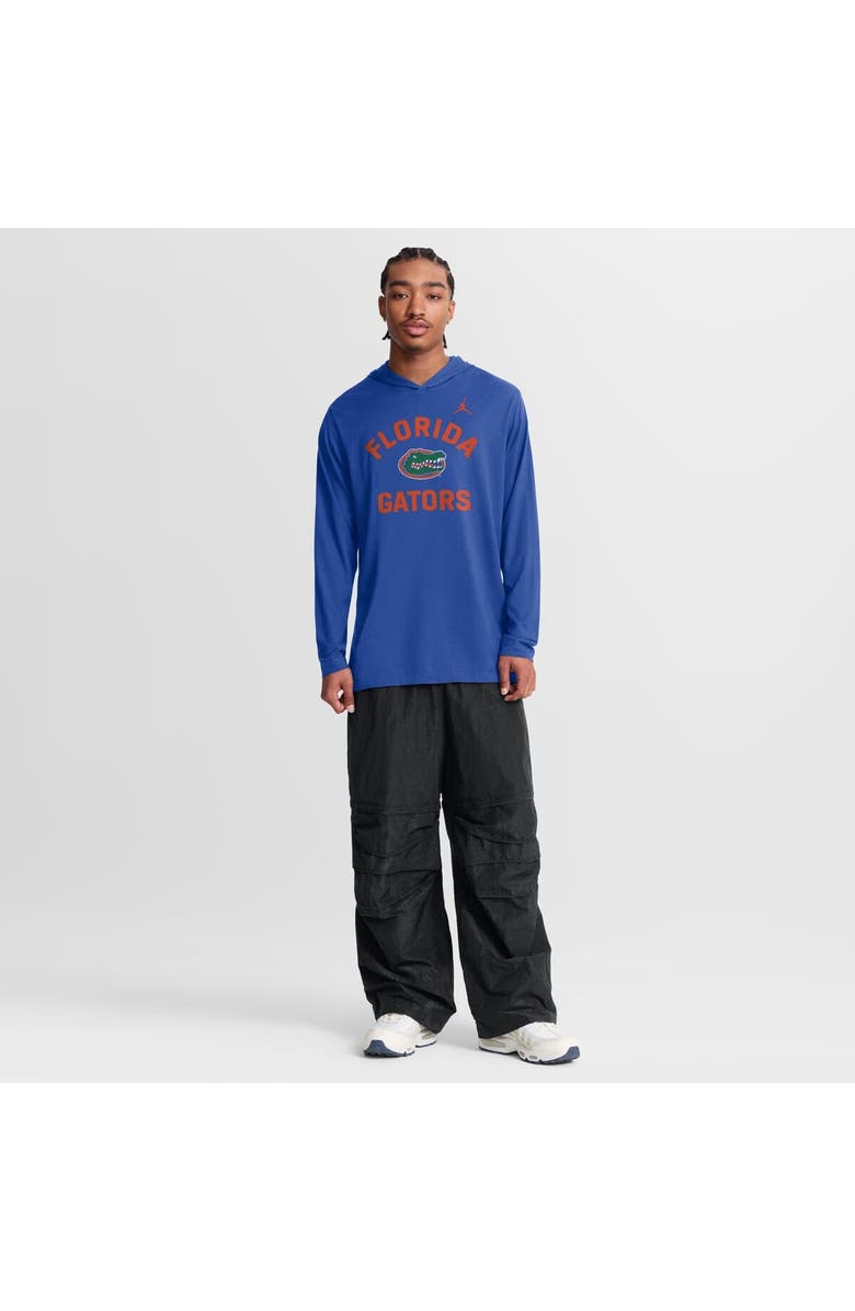 Jordan Brand Men's Jordan Brand Royal Florida Gators Primetime Arch Tri-Blend Dri-FIT Long Sleeve Hooded T-Shirt, Alternate, color, Royal