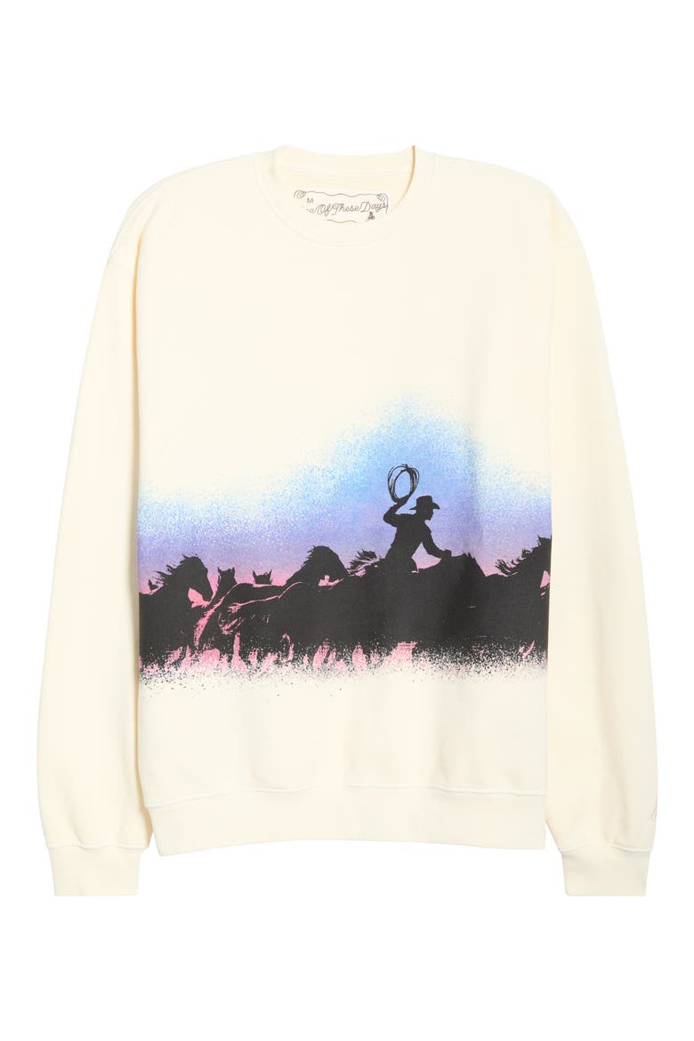 Driftin' Back Cotton Graphic Sweatshirt, Alternate, color, BONE