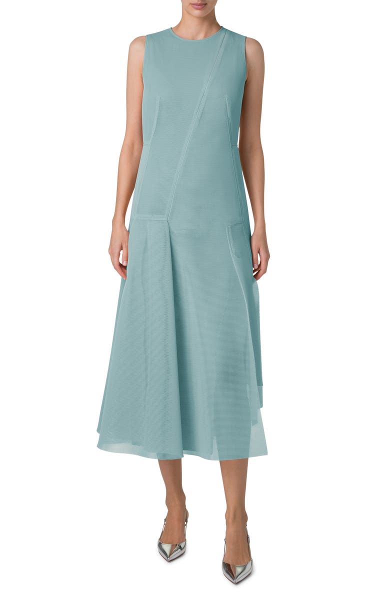 Akris Asymmetric Techno Mesh Midi Dress, Alternate, color,