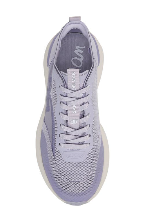 Sam Edelman Sarita Lace Up Performance Sneaker Lavender Fabric In Lavender