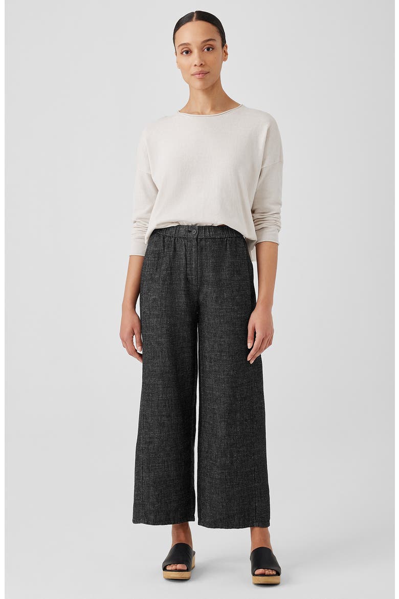 Hemp & Organic Cotton Ankle Wide Leg Pants, Alternate, color, BLACK