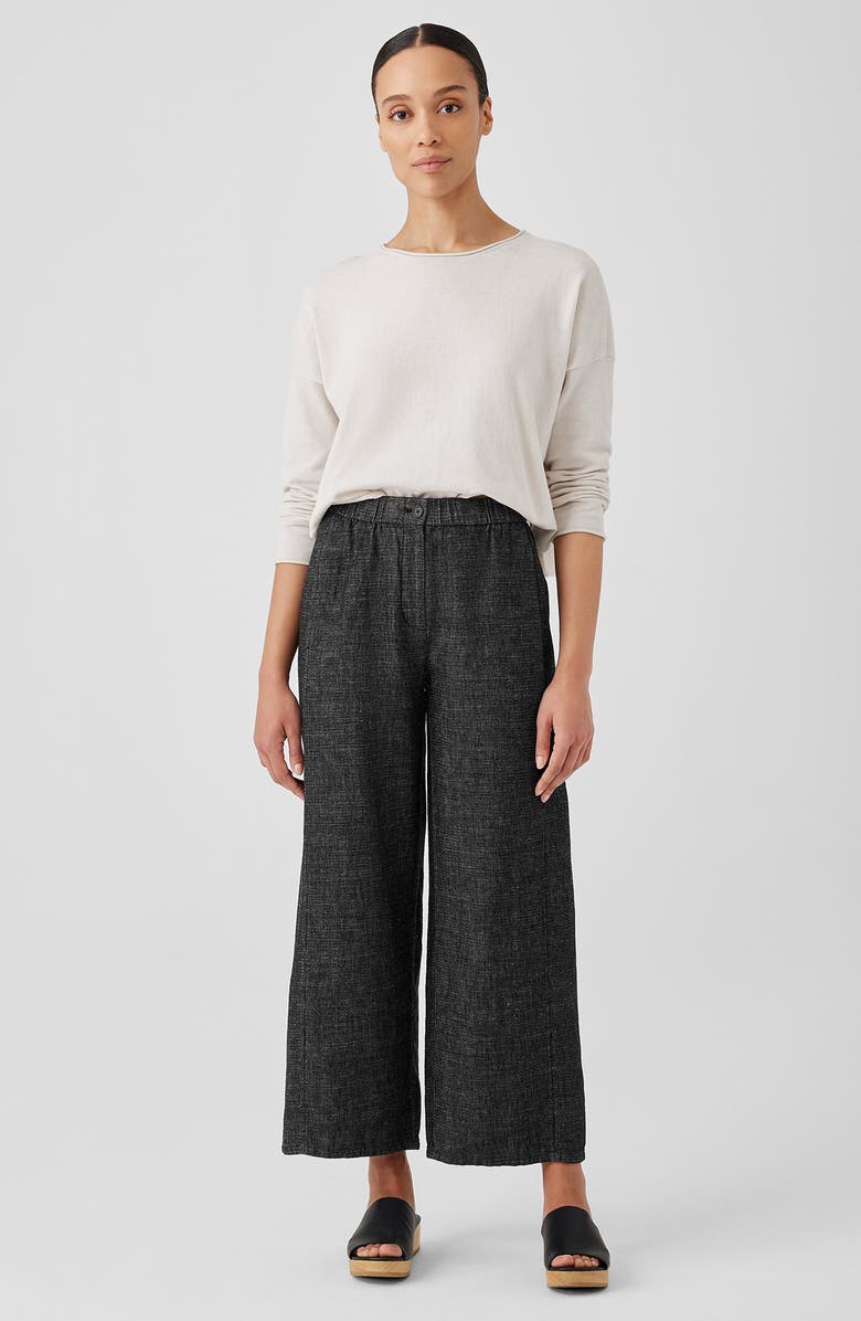 Eileen Fisher Hemp & Organic Cotton Ankle Wide Leg Pants, Alternate, color,