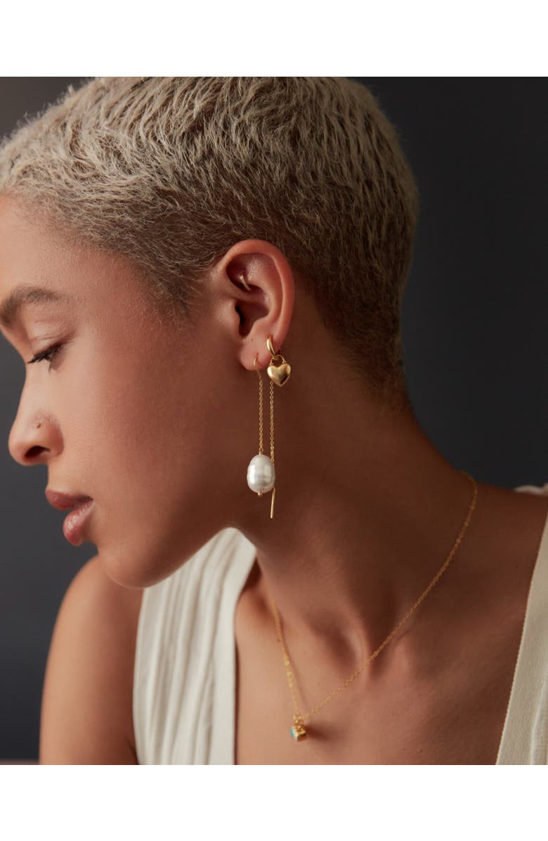 Ottoman Hands Niko Heart Huggie Earrings, Alternate, color, 