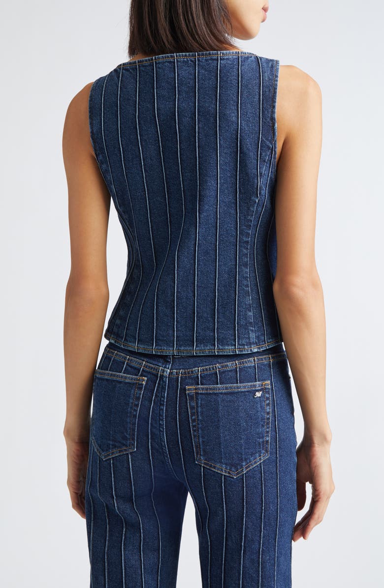 Cinq à Sept Camen Pintuck Detail Denim Vest, Alternate, color, Fontaine