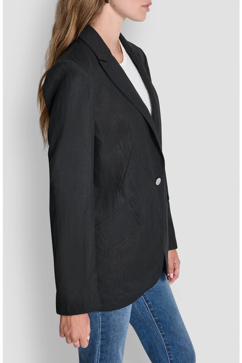 Zigzag Stitch Blazer, Alternate, color, BLACK