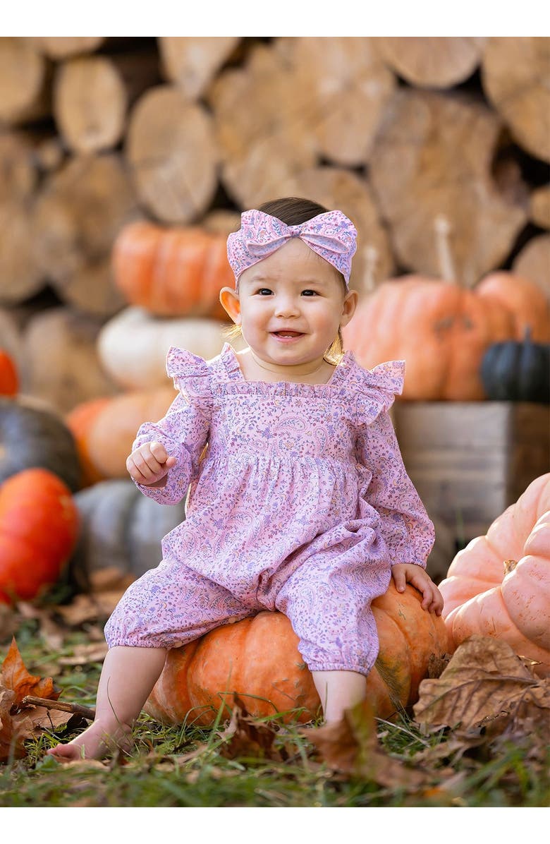 Mabel + Honey Paisely Romper, Alternate, color, Pink