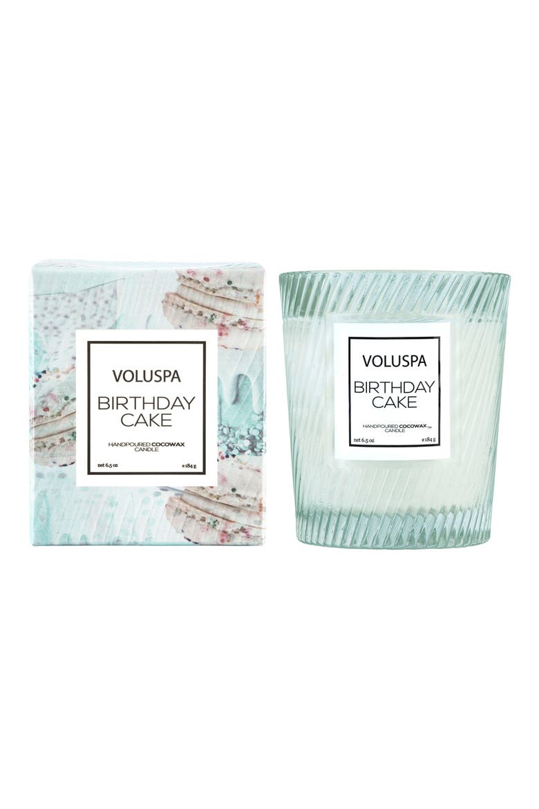 Macaron Classic Textured Glass Candle, Alternate, color, BIRTHDAY CAKE