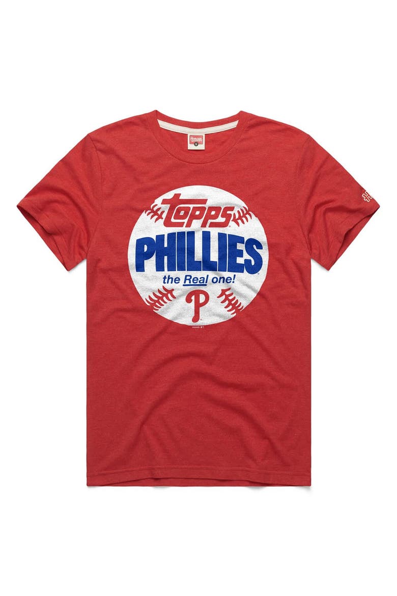 Men's Homage  Red Philadelphia Phillies MLB x Topps Baseball The Real One Tri-Blend T-Shirt, Main, color, Red