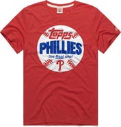 Homage Men's Homage Red Philadelphia Phillies MLB x Topps Baseball The Real One Tri-Blend T-Shirt