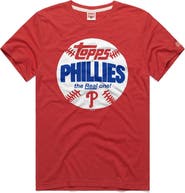 Homage Men's Homage Red Philadelphia Phillies MLB x Topps Baseball The Real One Tri-Blend T-Shirt