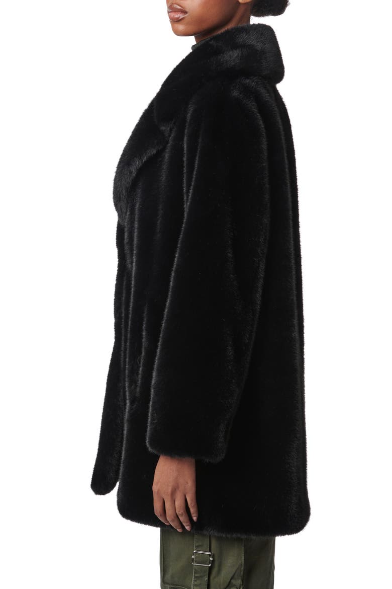 The Sally Faux Fur Coat, Alternate, color, BLACK
