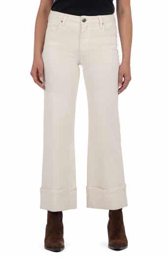 KUT from the Kloth Meg Fab Ab High Waist Cuffed Ankle Wide Leg Jeans